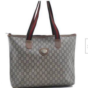 🛑  GUCCI Web Sherry Line GG Plus Tote
